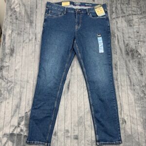 Chaps Mens Slim Fit Jeans 36x32 Deep Sea Blue Stretch Straight Leg CM16JN987